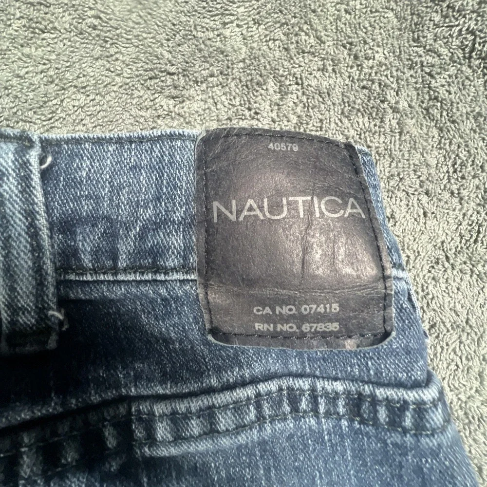 Nautica Jeans Mens 38x32 Blue Dark‎ Wash Cotton Stretch Original Relaxed Fit